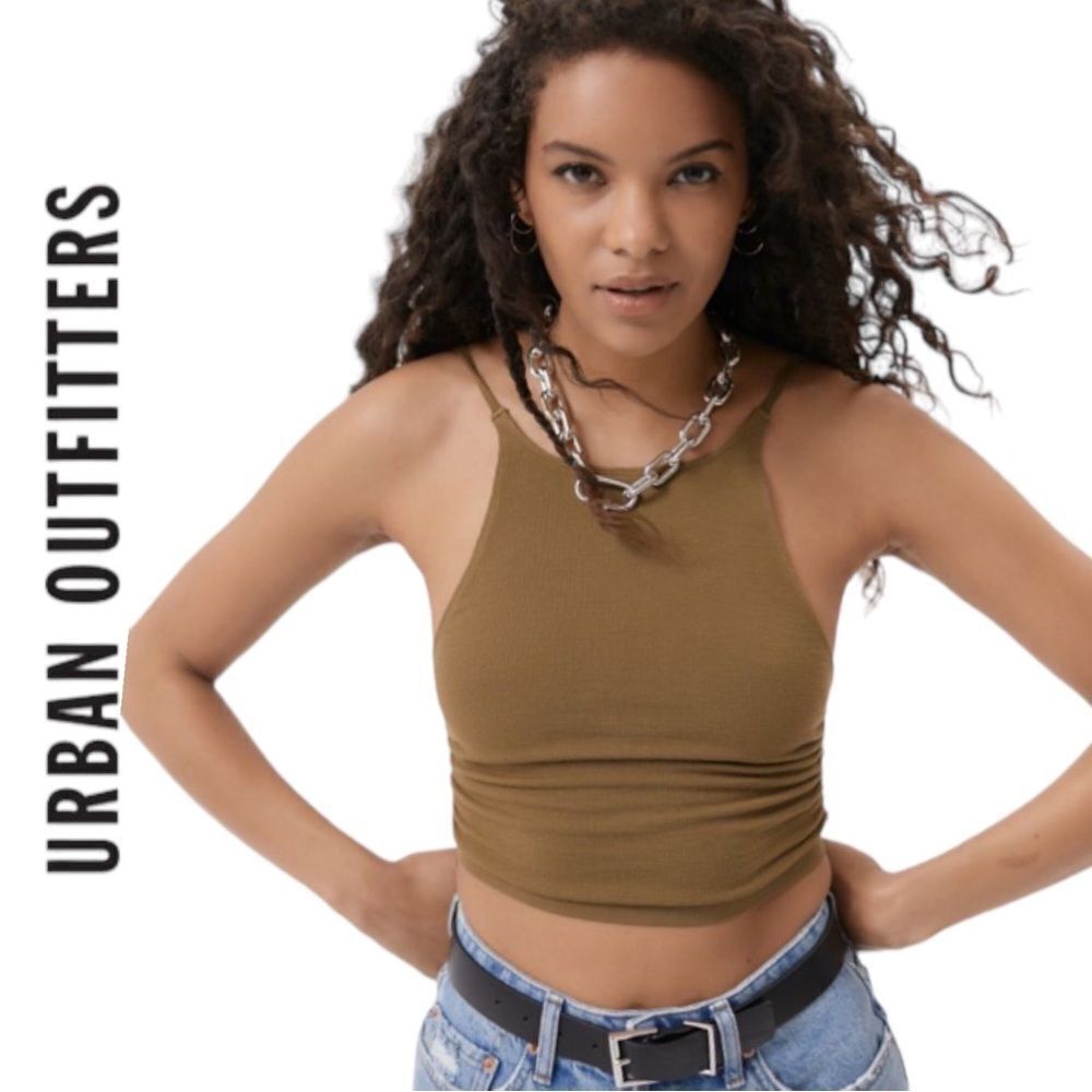 NEW Urban Outfitters Out From Under Matchpoint Seamless Green Ruched Bra Top XL